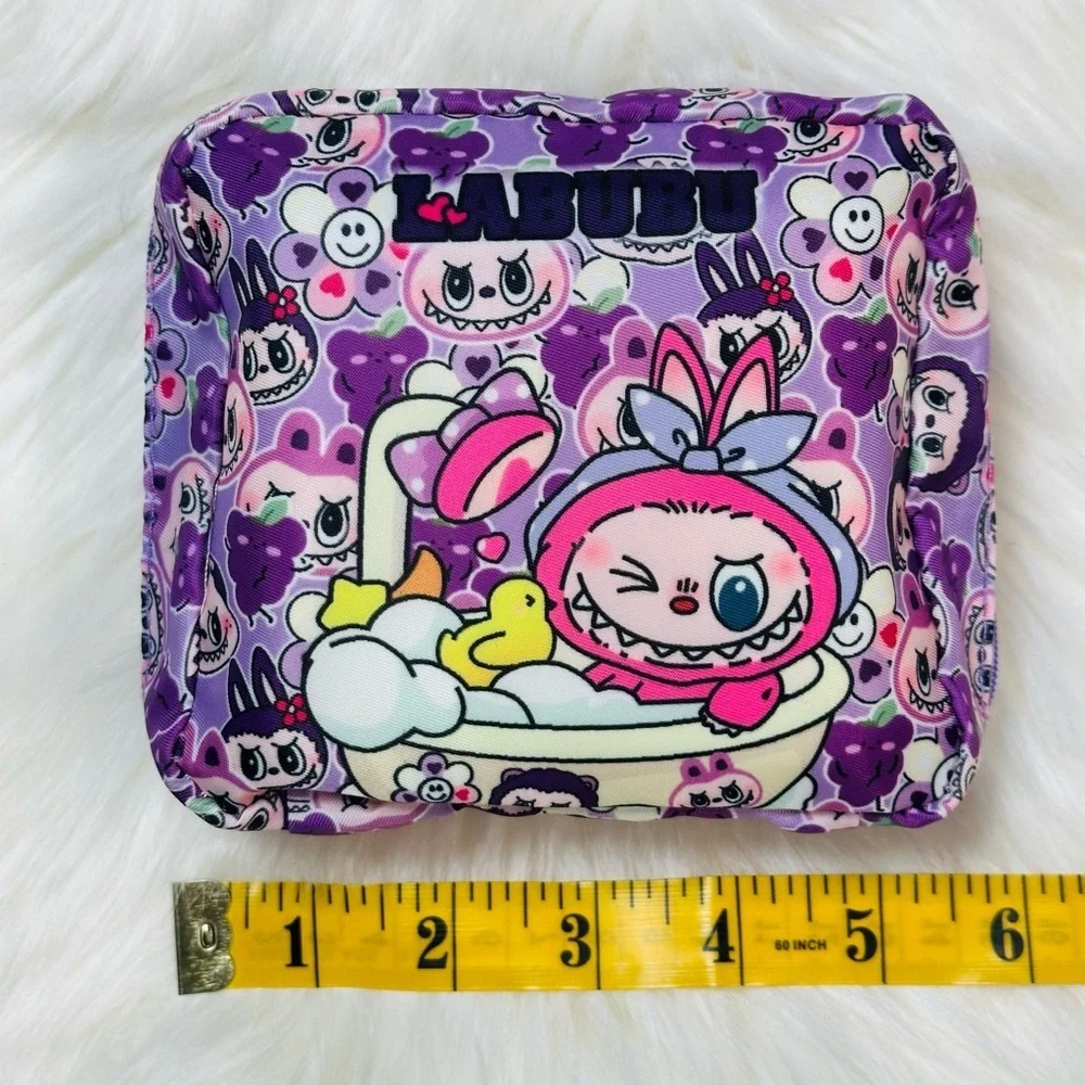 Kids Labubu Cartoon Bath Pouch - Purple, Pink, and blue